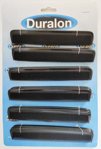 Duralon 6" Pocket Comb - Black - Coarse/Fine Teeth